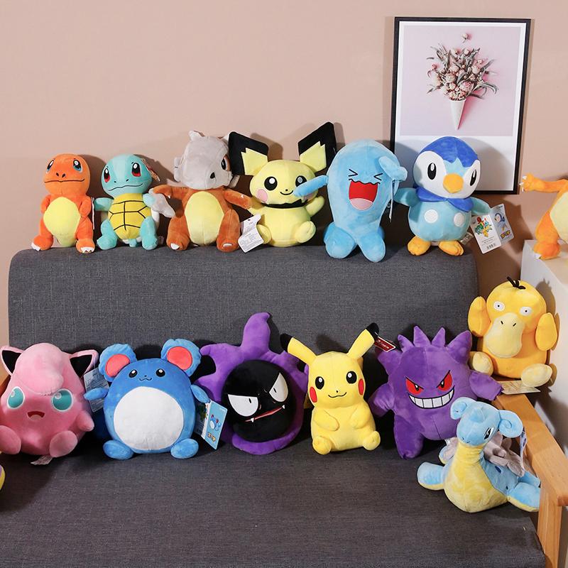 Original pokemon boneca pikachu boneca de pelúcia engraçado bulbasaur squirtle charmander charizard eevee snorlax jigglypuff psyduck crianças brinquedo presentes de natal