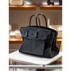 Cross-border first-layer cowhide canvas Shaffy thread oblique needle craft pair bag king platinum 30/35 genuine leather handbag
