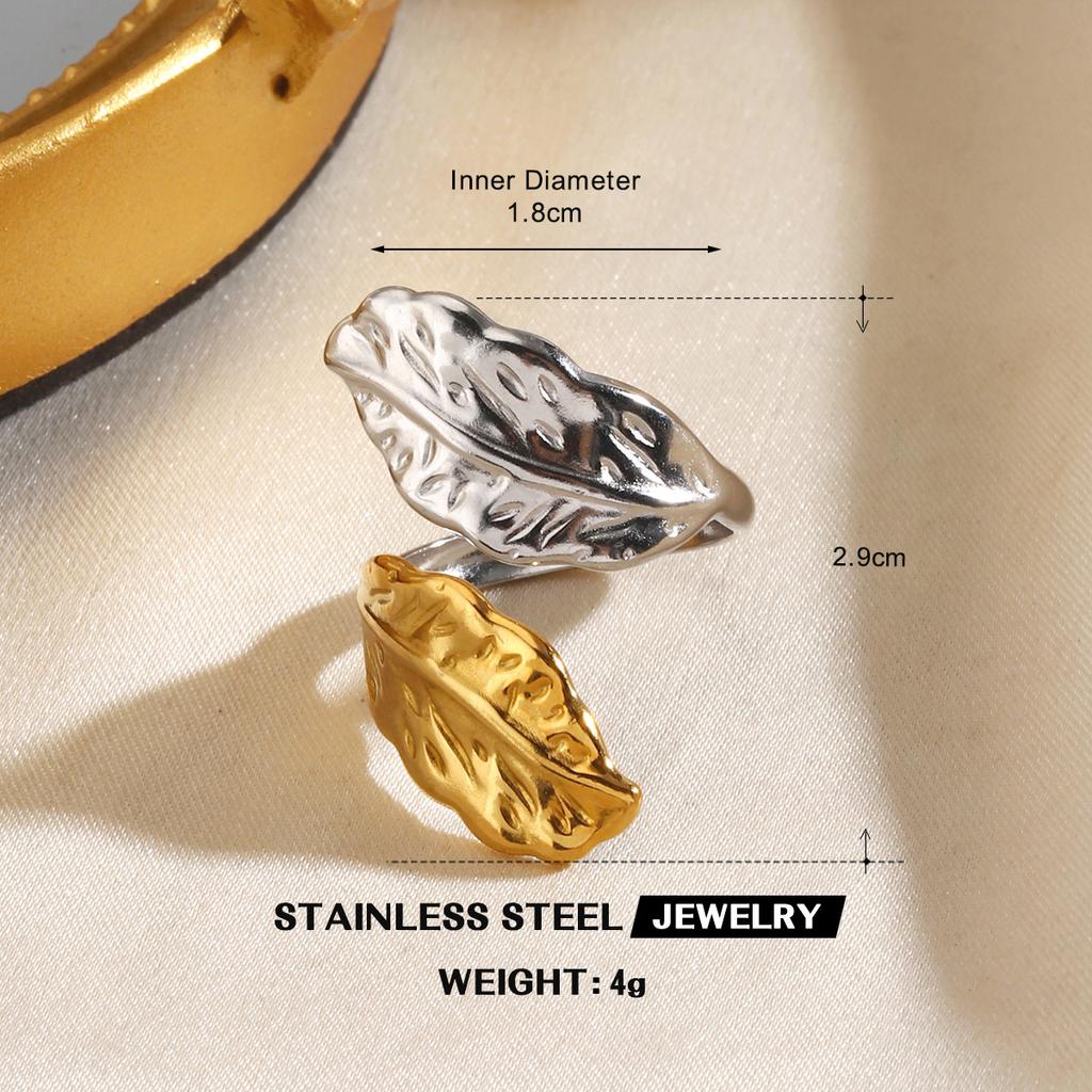 Vintage Gold Silver Color Flower Leaf Rings for Women Stainless Steel Irregular Chain Heart-Shaped Starfish Rings Jewelry Gifts