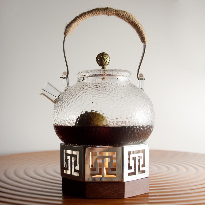 Indoor Tea Brewing & Barbecue Stove Set with Glass Teapot