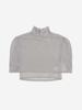 Teuluel Mesh High-Neck Cape Top (Light Grey)