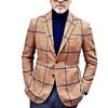 Jachetă de costum casual multicoloră în carouri pentru bărbați de toamnă și iarnă