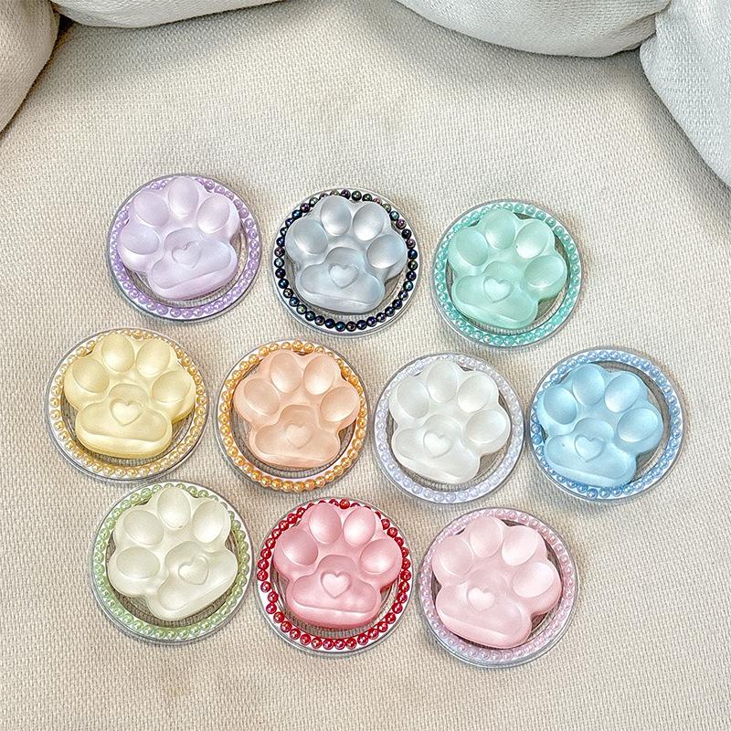 Perline Colorate Magnetico Supporto Airbag per Cellulare Zampa di Gatto Piccolo Fresco Semplice Anello Cuore di Ragazza