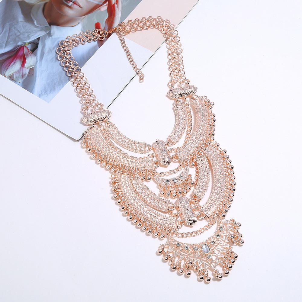 Long Necklace Vintage Multi Layered Collarbone Chain For Fashion Enthusiasts