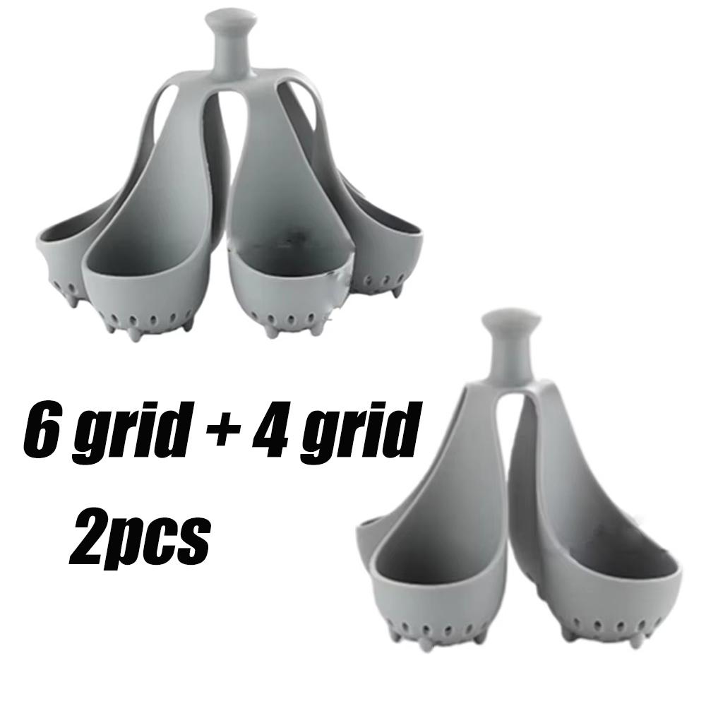 4/6 Grids Egg Holder With Anti-Scald Handle High-Temperature Resistant Silicone Egg Cooker For Home Kitchen Eggs Storage Tools