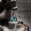 Ceramic Dragon Design Backflow Incense Burner Creative Home Decor With Crystal Ball (Without Incense)