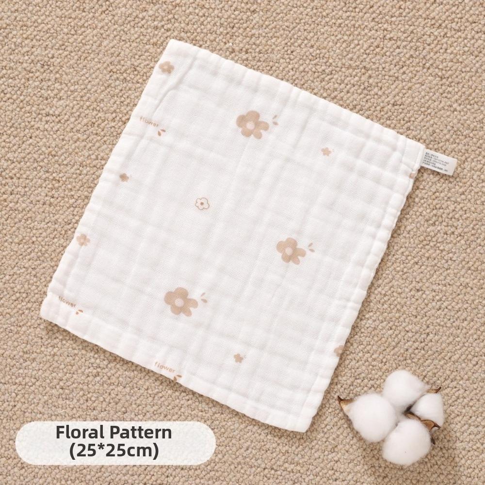 2PCS Embroidery Design Burp Cloth Small Square Newborn Bib Absorbent Kids Handkerchief  For Newborn 1-2pcs