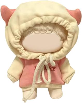 AXLUCE Plüschkleidung - Stofftierkleidung - 10-15cm Kapuzenpullover-Puppe (Gelber Hut, für 10-15cm Plüschtiere)