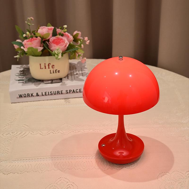 Nordic Cream Slim Waist Bedside Lamp - Rechargeable Touch Night Light with Girly Atmosphere