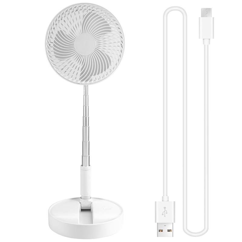 ABUO-Portable Telescopic Fan USB Rechargeable Foldable Mini Electric Fan For Dorm & Outdoor Activities Office Desk Fan