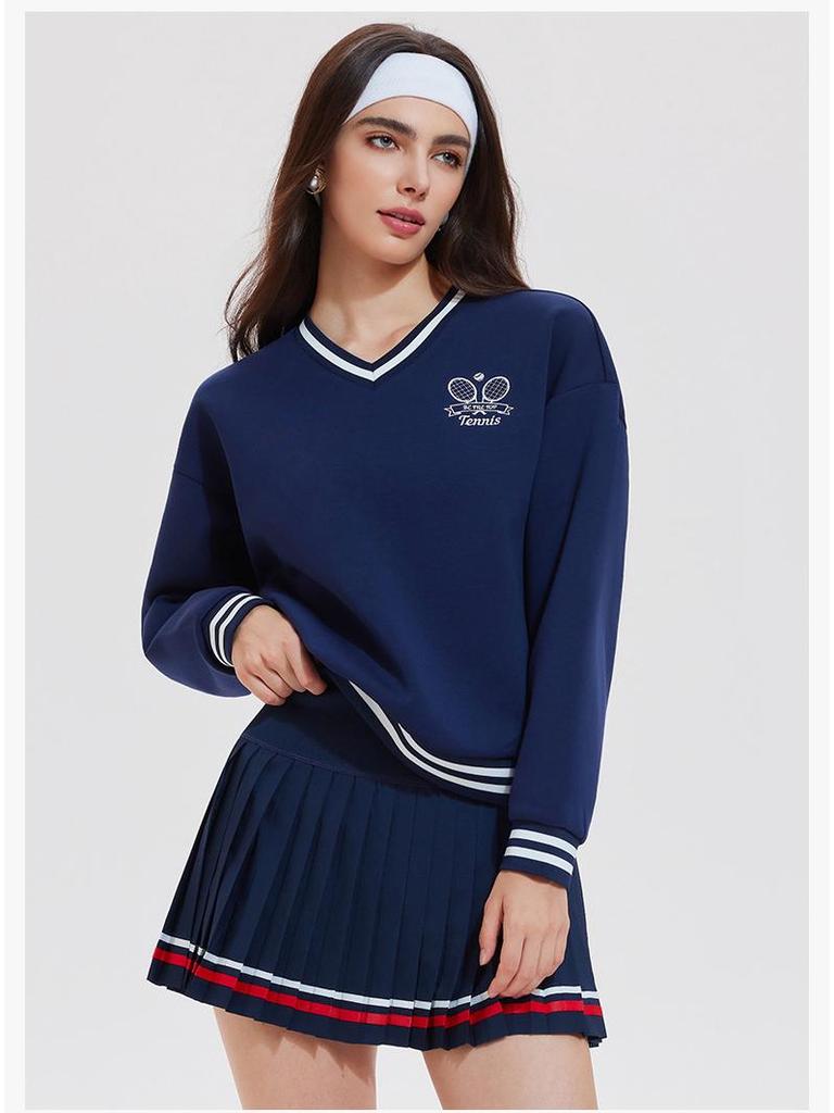 Women's Long Sleeve College Style Hoodie - Winter Running Loose Fit Top