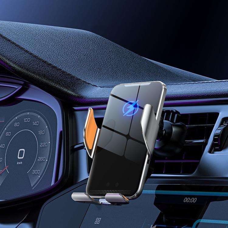 

C9 Car Wireless Charger Phone Holder Infrared Auto-Clamping Metal Phone Mount Car Charger C9 (Gray)
