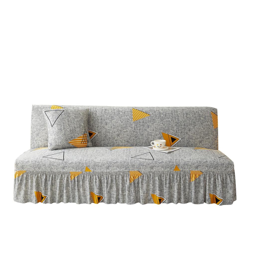 Simple Printed Sofa Bed Cover Elastic All-inclusive No Armrests Simple Folding Sofa Cover Universal