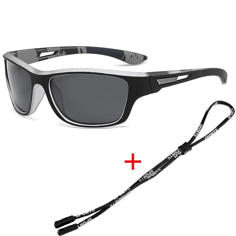 Men's Polarized Sport Sunglasses with Rope Fashion Ultralight Colorful Film Sunglasses Outdor Dust-proof Cycling Sunglasses