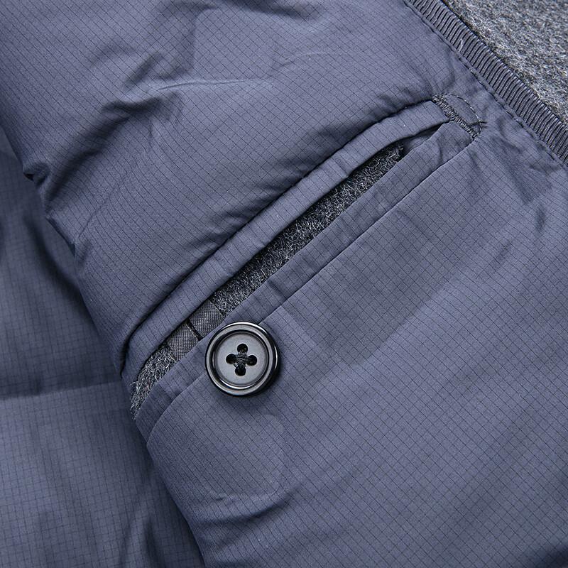 Men's 3-in-1 Wool Blend Overcoat with Detachable Goose Down Liner