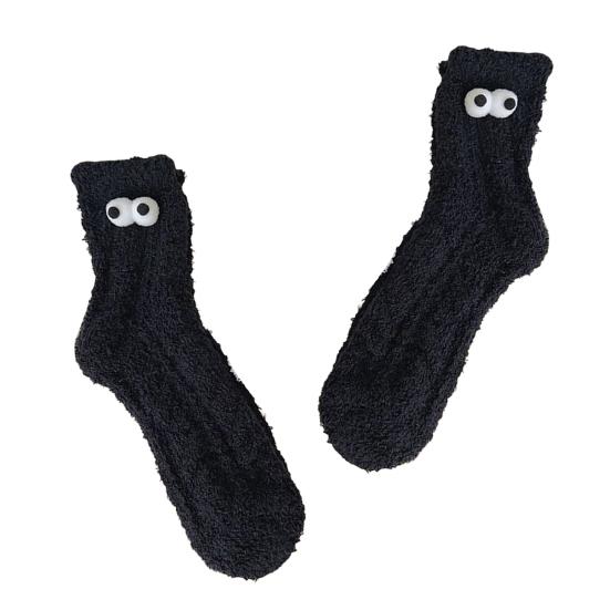 Funny Socks with Big Eyes Warm Cozy Plush Fuzzy Winter Sleep Socks Socks for Women Indoor