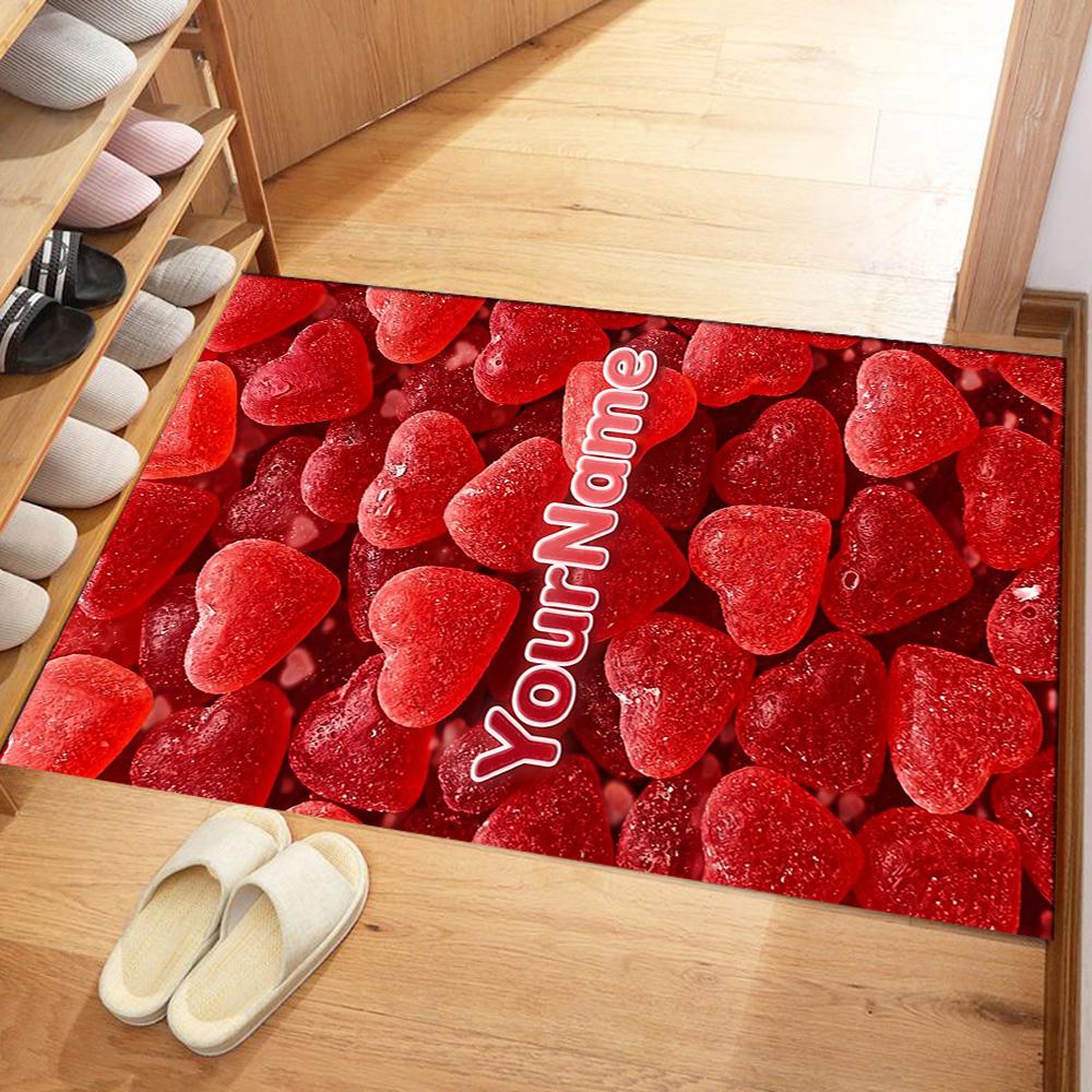 Rose Customize Text Floor Rug Office Rug Suitable for Hallway Kitchen Outdoor Game Room Anti-slip Rug Office Home Decor Best for Christmas