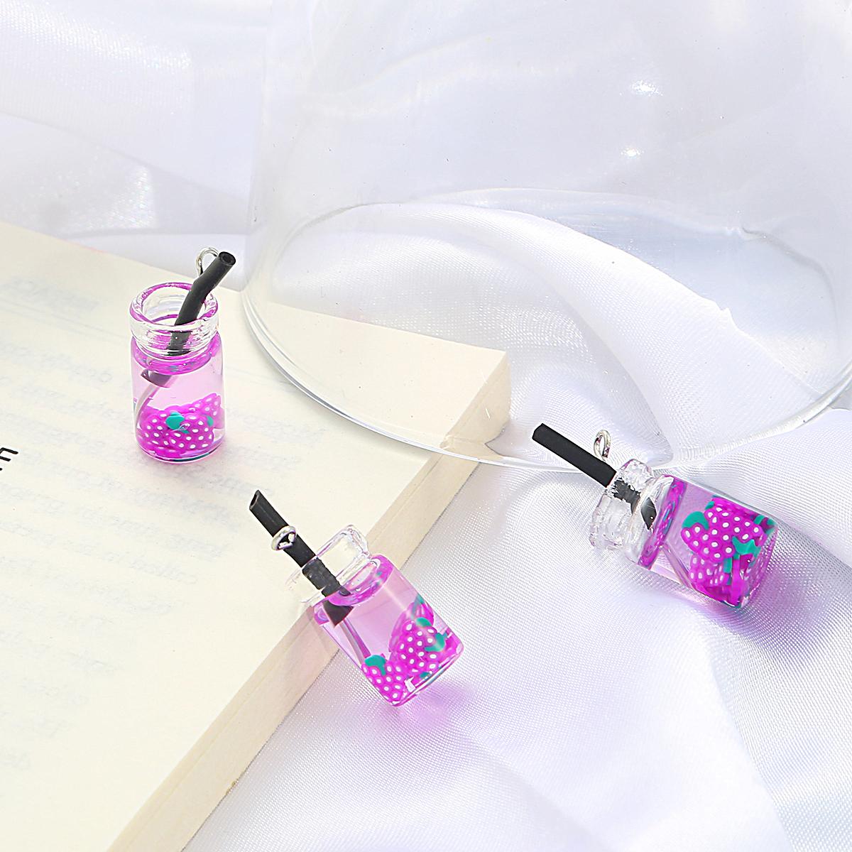 

6 шт. 18x10 мм мини стеклянная бутылка кулон красочные фрукты желание бутылка подвески для изготовления ювелирных изделий DIY ожерелье серьги аксессуары фиолетовый