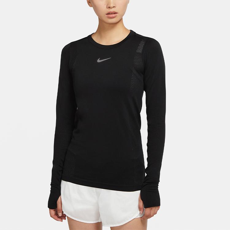 Nike Infinite Fitted Quick-Dry Running Long Sleeve Fitness Top Women Tops Black CU3123-010