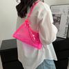 Ladies Jelly Bags Pvc Solid Color Clear Bag Underarm Bags Casual Women Summer Handbags Purse Cell Phone Shoulder Bag