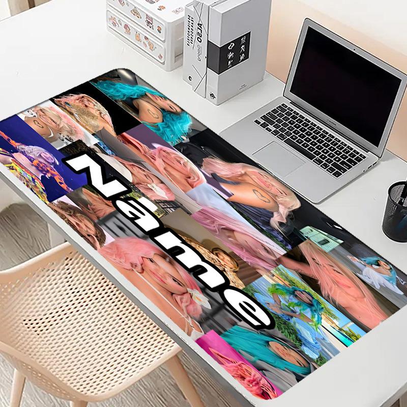 Custom Name Personalized Karol G Pattern Mousepad, Laptop PC Desk Mat, Decorative Desk Mat for Home Keyboard Pad Gift