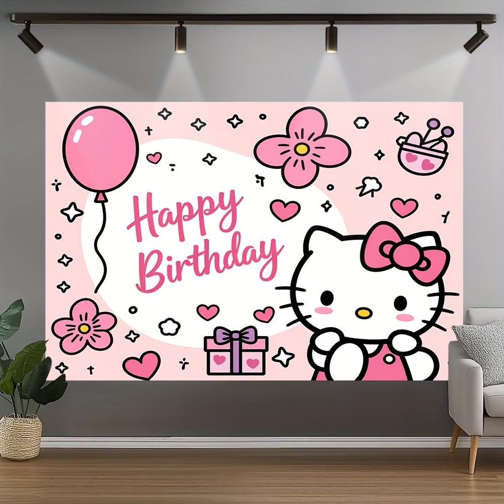 

1 шт. Sanrio Hello Kitty С Днем Рождения Гобелен Полиэстер 2D Плоский Настенный Декор для Спальни Гостиной Милый День Рождения Дома 74x94cm(29x37in)