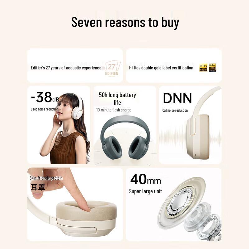 EDIFIER Free Pro Noise Cancelling Bluetooth Headphones