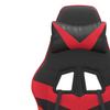Gaming Chair with Footrest Swivel Black & Red PU Leather
