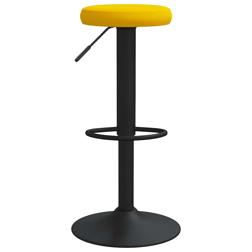 Bar Stool 2 Pcs Mustard Yellow Velvet