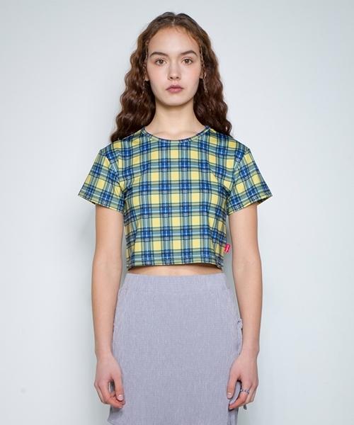 Fake Mama Popsicle Check Crop Top [Yellow] Yellow