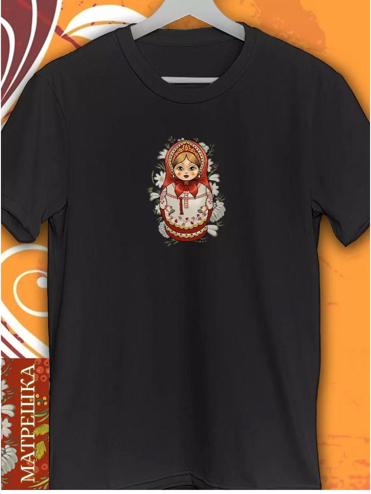 

Unisex Summer Fukujin Print Cotton T-Shirt Medium чорний
