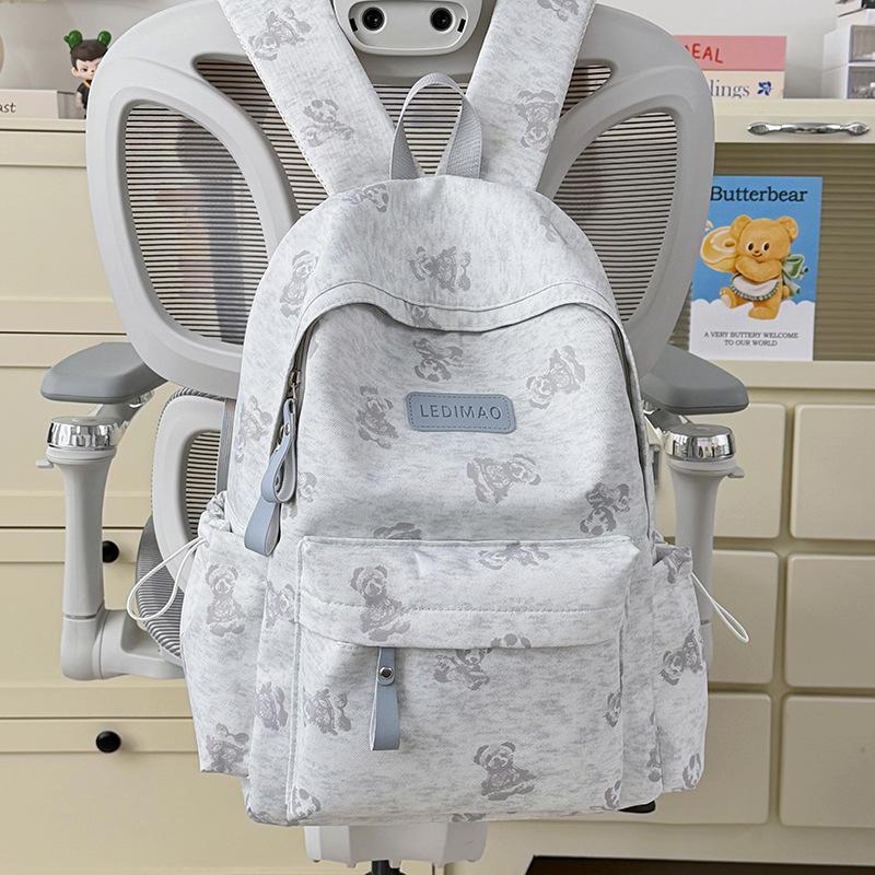 Schoolbag Korean Version of Large Capacity Nylon Student Backpack Cartoon Cute Junior High School High School College Student Japanese Casual Backpack