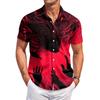Herren Freizeit Hemd mit Halloween-Print, kurzärmlig, für Party