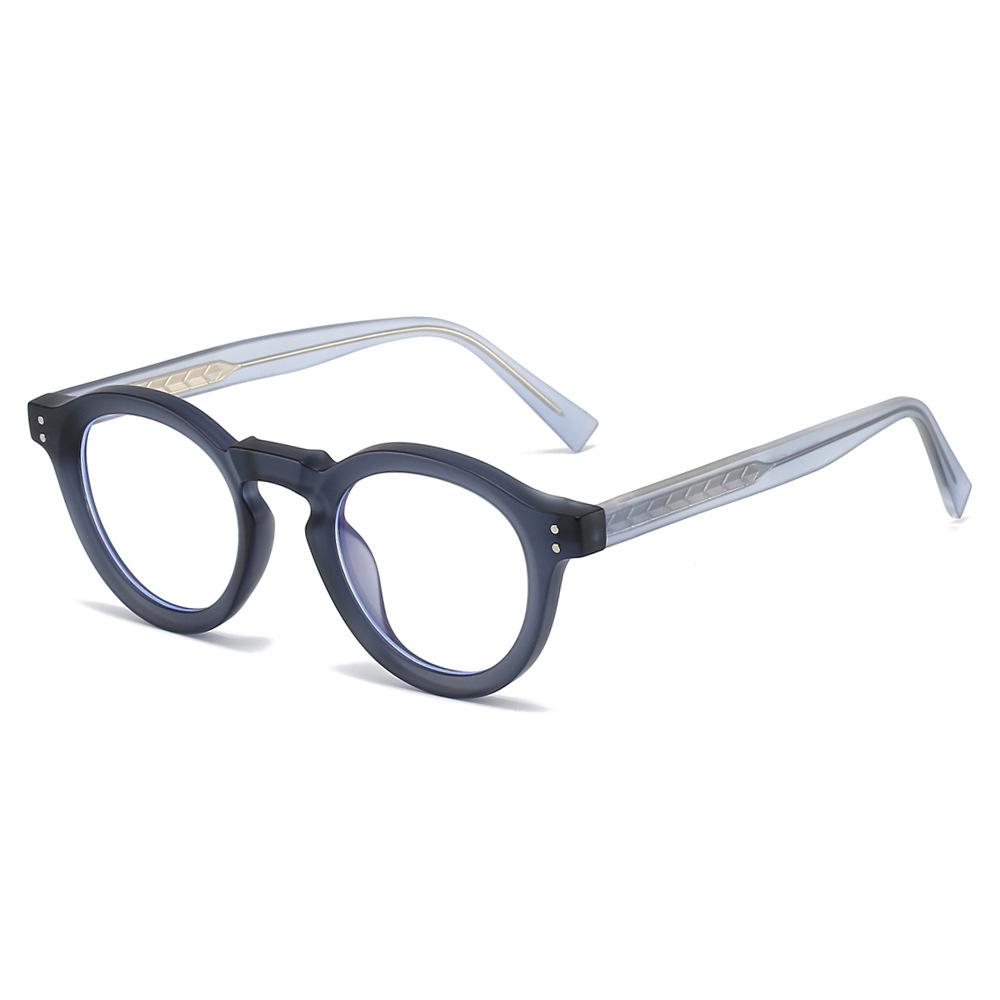 

Retro Fashion Round Glasses Frame Men TR90 Metal Core Ins Cool Anti Blue Light Optical Glasses Color Patchwork Eyewear синий