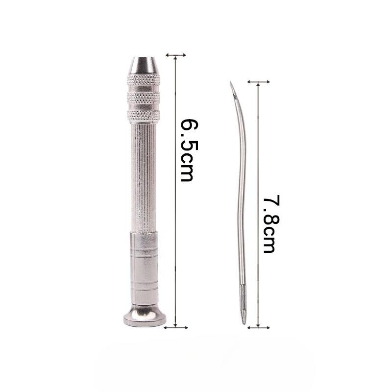 Sewing Kit Replaceable Needle with Awl Handle Set DIY Leathercraft Shoes Repair Tools Punch Stitching Needles