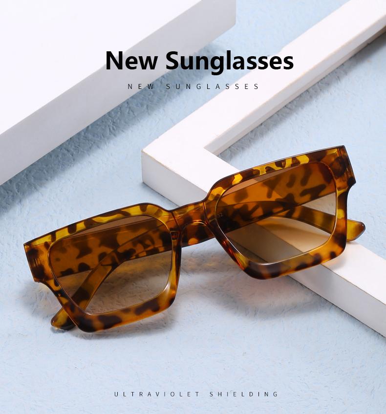 4pcs New Retro Candy Colors Square Sunglasses For Women Men Fashion Thick Frame Sun Glasses Modern Female Male Shades UV400