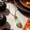 Goth Jewelry Collection Ghost in Bottle Necklace, Glow The Dark Halloween Glass Pendant Charm Jewelry, Adopt A Ghost/Cat/Dog Necklace for Men