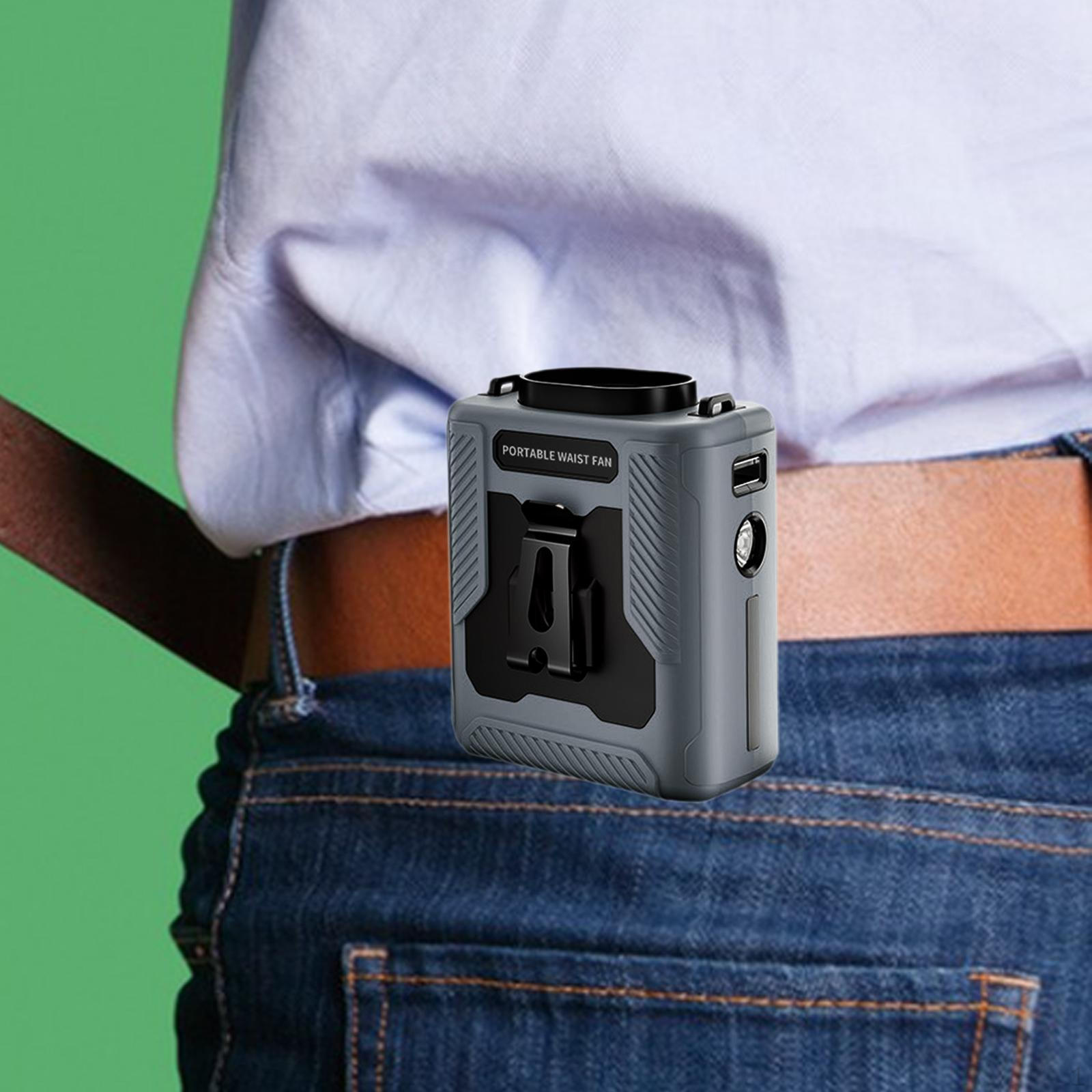 

Портативный поясной вентилятор мини наружный персональный охладитель для офиса кемпинга серый