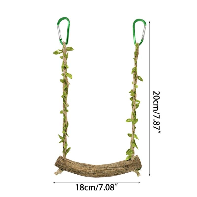 Parrot Swing Toy Bird Swing Bridge Toy Wood Perch Training Stand Stick Holder for Parakeets Ladder Swing Supplies