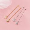 Fashion Jewelry 925 Sterling Silver Flower Heart butterfly Zircon Long Tassel Chain Gold Plated Ear Wire Earrings Women Girls
