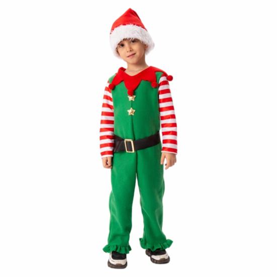 Christmas Onesie Costume for Kids Gingerbread Man/Santa/Green Elf Cosplay Outfit