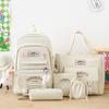 Korean Version Instagram Backpack Five Piece Set Primary School Girl Backpack Forest Junior High School High Capacity Backpack
