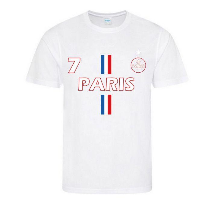 Short and Jersey Set - Paris - White Blue - Sweat-wicking - 3 To 13 Years