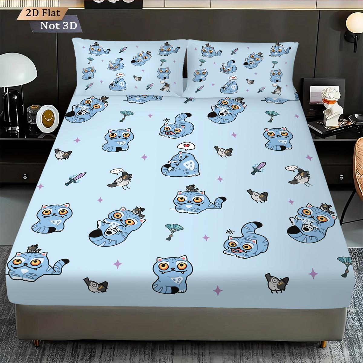 

3 шт. K-Pop Demon Hunters Принт Бесшовный Набор Простыней Разных Размеров Мягкое Покрывало для Кровати Декор Спальни Постельное Белье Машинная Стирка 100x191cm