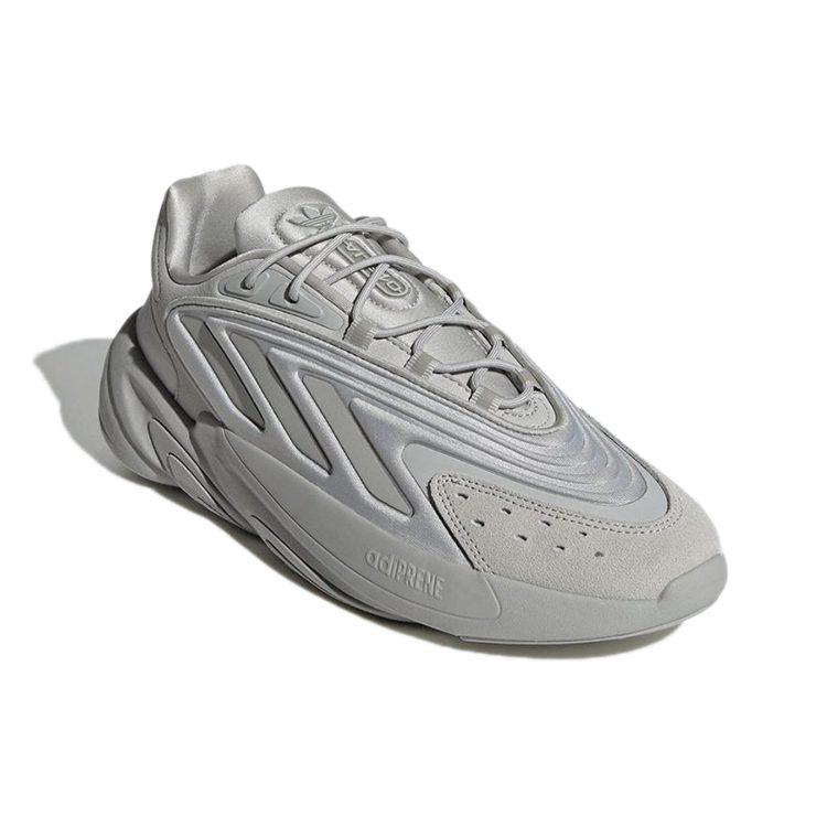 Adidas Originals Ozelia Synthetic Leather Cushioning Slip Resistant Low top Chunky Sneakers Unisex Silver Gray H04252