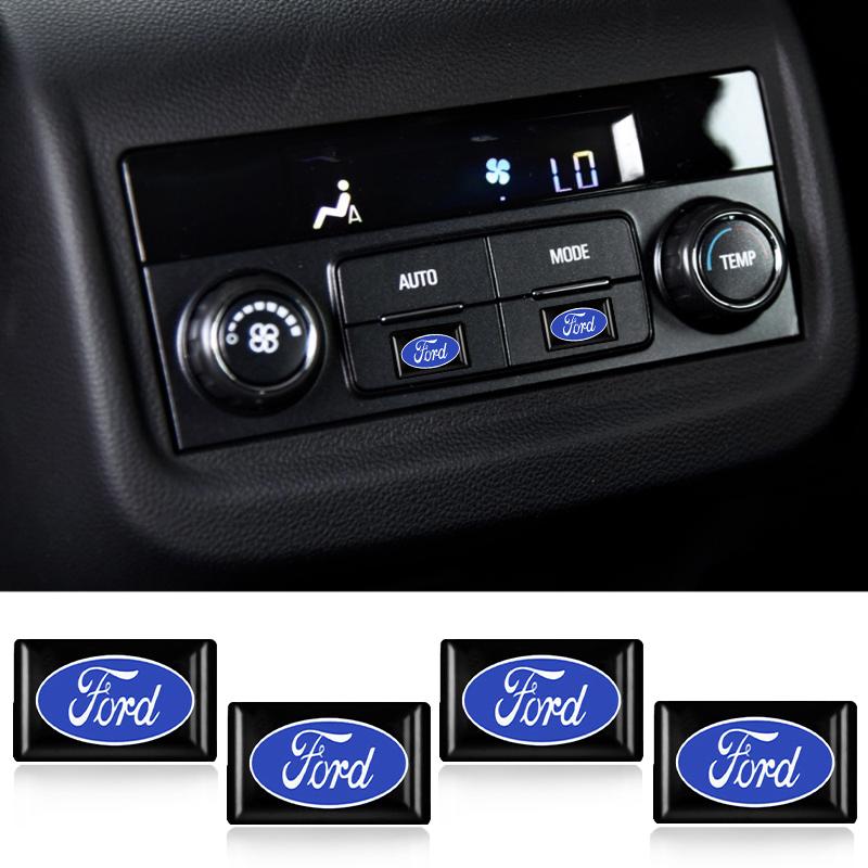 KLYE5 10Pcs Car Styling 3D Epoxy Vinyl Emblem Stickers Badge For Ford Focus Fiesta MK1 MK2 MK3 Fusion Ranger Escort Decals Accessories