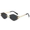 Womens Frameless Polygonal Sunglasses UV Protection Fashion Outdoor Travel Street Shades Glasses