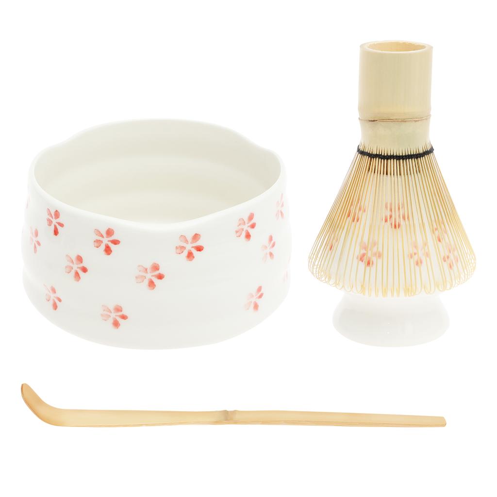 Zestaw 4 sztuk narzędzi do herbaty Matcha Zestaw trzepaczek do Matchy Japoński styl Zestaw do parzenia herbaty z miarką Uchwytem na trzepaczkę Miseczką do domu dla początkujących