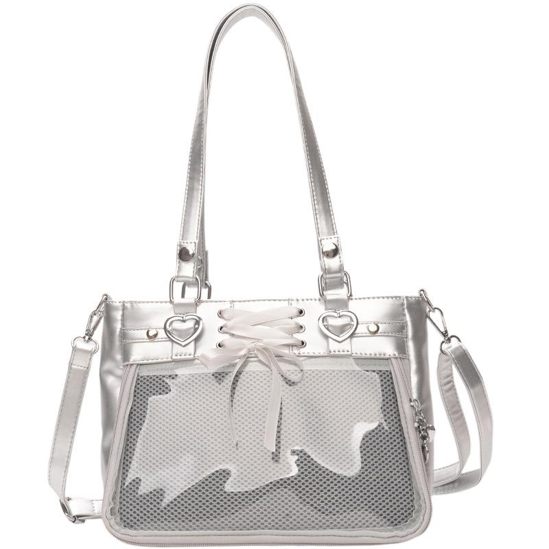 Large Capacity Ita Bag Tote Bag Women's Fashion Versatile Crossbody Bag Student Transparent JK Handbag Shoulder Bag
