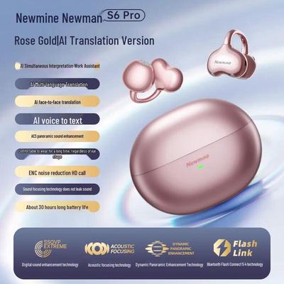 Newmine S6 Pro AI Translation Ear Clip Bluetooth Headset
